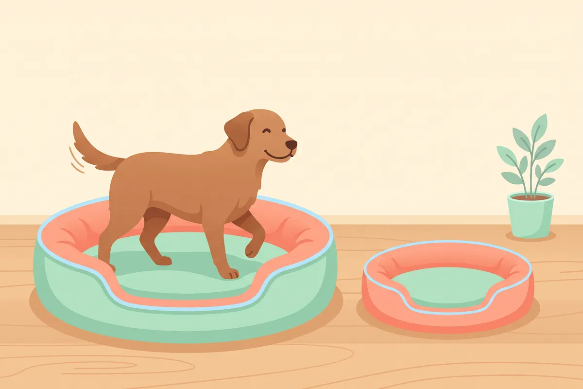 Measuring a large dog stretched out from nose to tail next to an XL dog bed