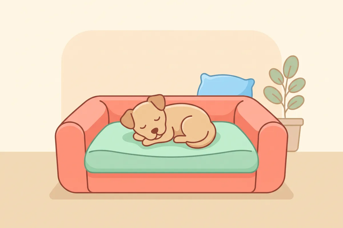 Sofa-style dog bed with bolsters on three sides and an open front